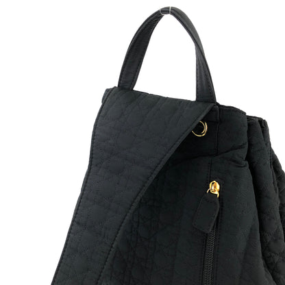 Christian Dior Cannage Drawstring Charm Nylon Sling bag  Black h73wja