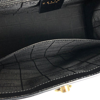 CELINE Mantel Chain Gancini Handbag Crossbody Shoulder bag Black Vintage Old Celine 7vuth5