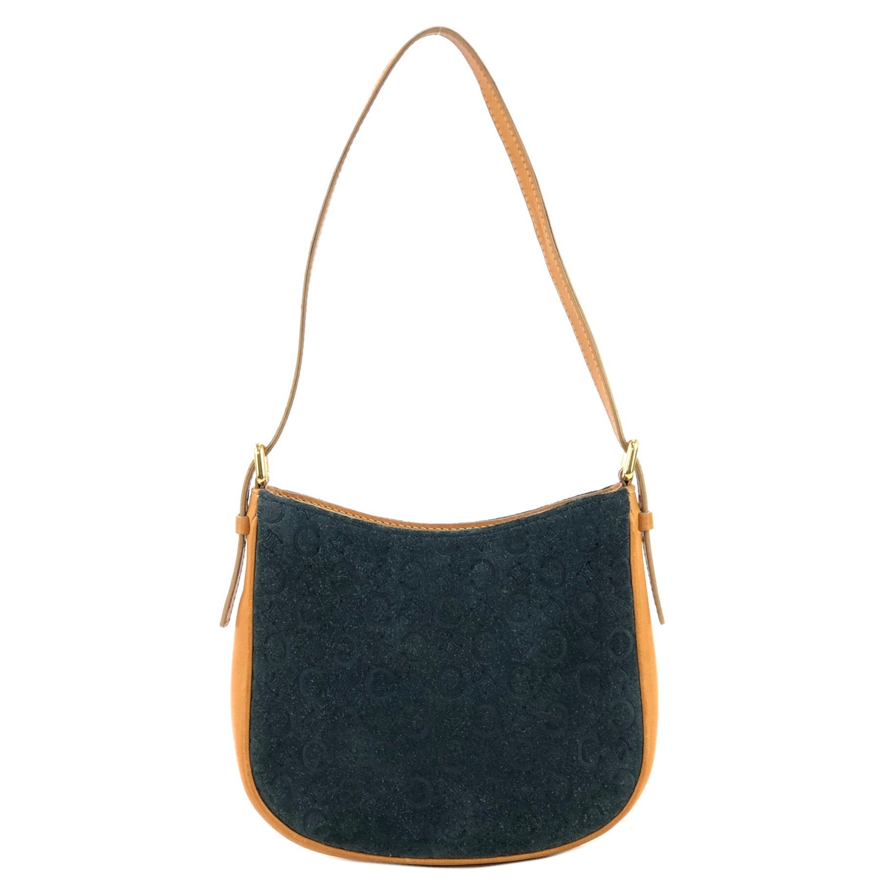 Céline Vintage - Macadam Denim Shoulder Bag - Blue Navy - Leather