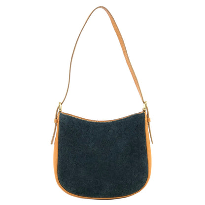 CELINE C Macadam 絨面革手提包 Hobobag 肩包海軍藍駝色 Old Celine Vintage cf3mff