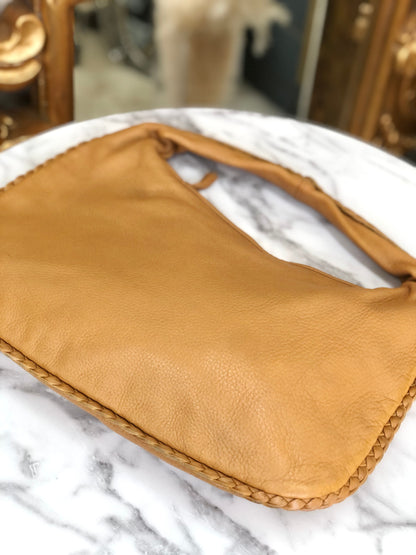 Bottega Veneta Leather Shoulder bag Handbag Camel Vintage Old fuvc6j