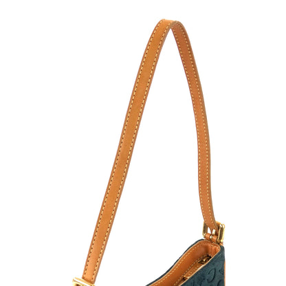 CELINE C Macadam 絨面革手提包 Hobobag 肩包海軍藍駝色 Old Celine Vintage cf3mff