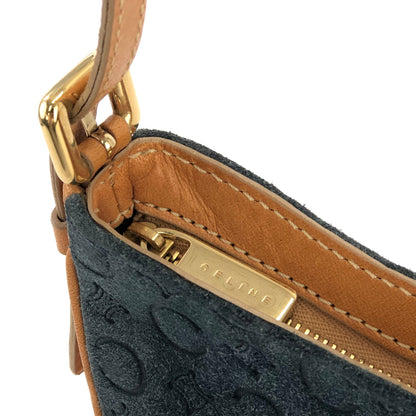 CELINE C Macadam 絨面革手提包 Hobobag 肩包海軍藍駝色 Old Celine Vintage cf3mff