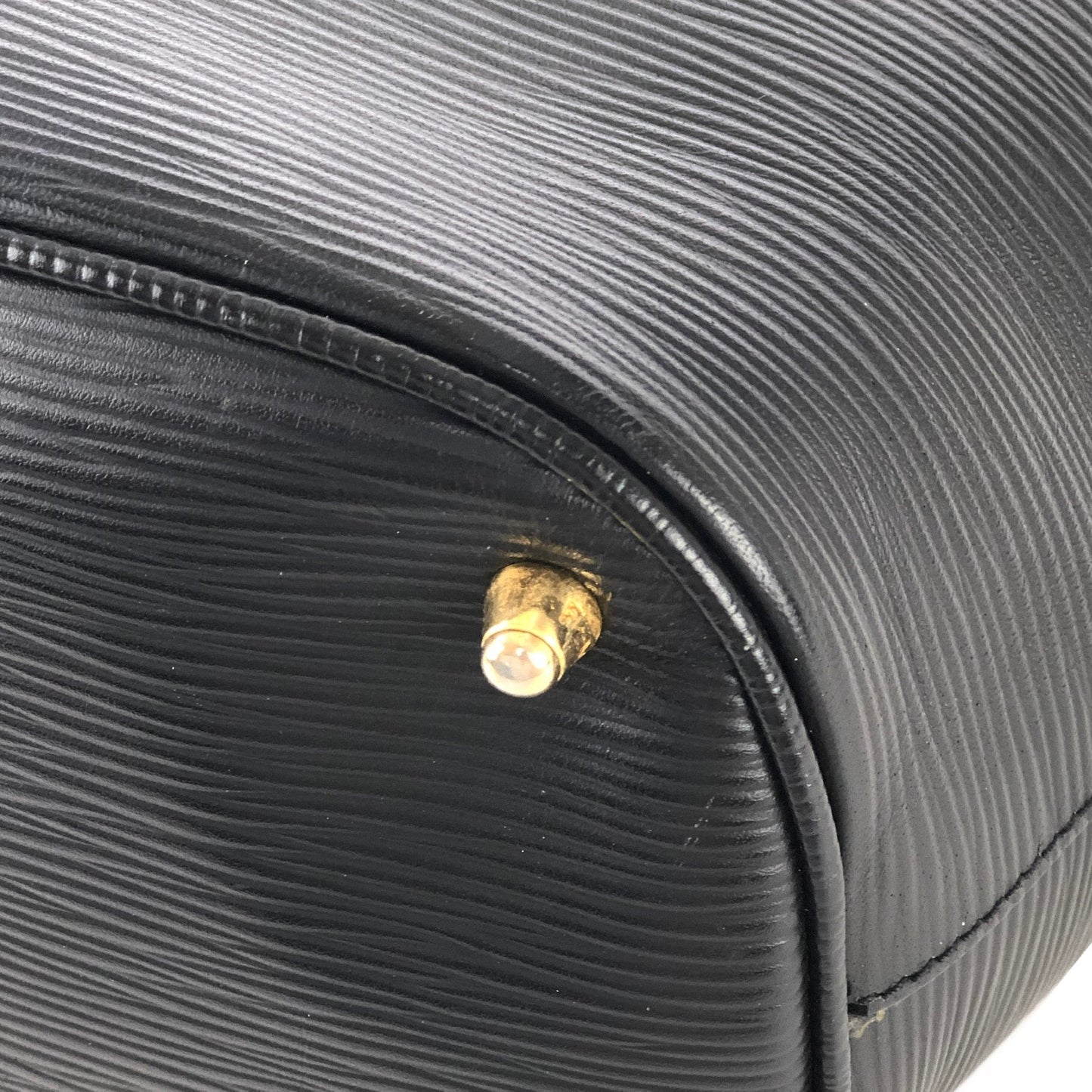 FENDI FF logo Embossed leather Drawstring Backpack Black Vintage Old 82m65h