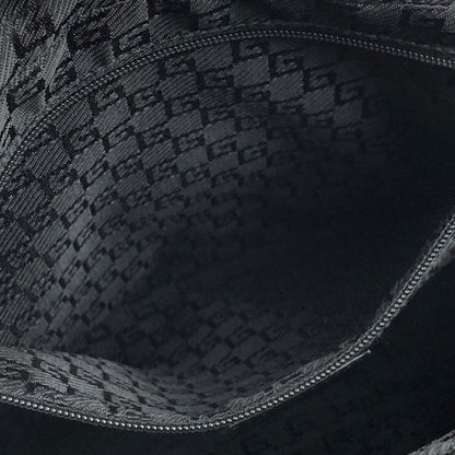 GUCCI handle Leather Jacquard Handbag boston black Vintage Old gucci v46vfa