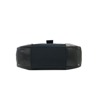 GUCCI handle Leather Jacquard Handbag boston black Vintage Old gucci v46vfa