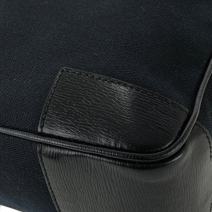 GUCCI handle Leather Jacquard Handbag boston black Vintage Old gucci v46vfa