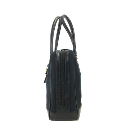 GUCCI handle Leather Jacquard Handbag boston black Vintage Old gucci v46vfa