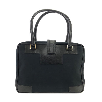 GUCCI handle Leather Jacquard Handbag boston black Vintage Old gucci v46vfa