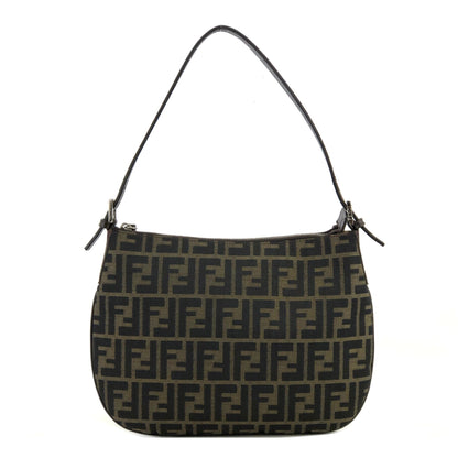 FENDI Zucca Jacquard Hobo Handbag Brown Vintage Old njzazc