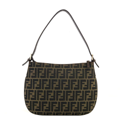 FENDI Zucca Jacquard Hobo Handbag Brown Vintage Old njzazc