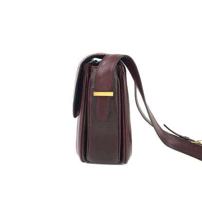CELINE Triomphe 馬蹄形絨面革單肩包 波爾多紅 復古 舊款 Celine rxbz24