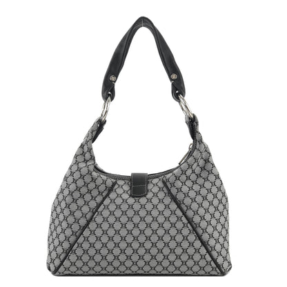 CELINE Macadam Fabric Hobobag Handbag Black Vintage Old CELINE ghyyp7