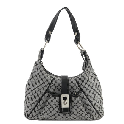 CELINE Macadam Fabric Hobobag Handbag Black Vintage Old CELINE ghyyp7