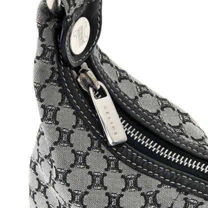 CELINE Macadam Fabric Hobobag Handbag Black Vintage Old CELINE ghyyp7