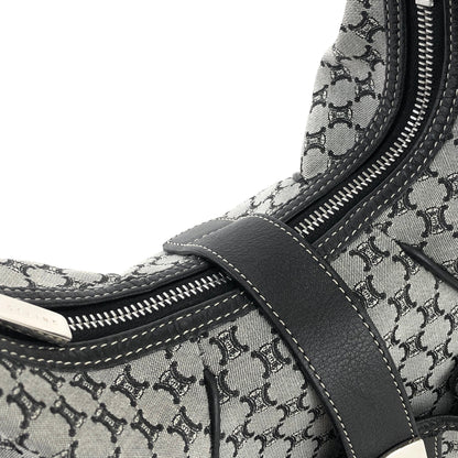 CELINE Macadam Fabric Hobobag Handbag Black Vintage Old CELINE ghyyp7