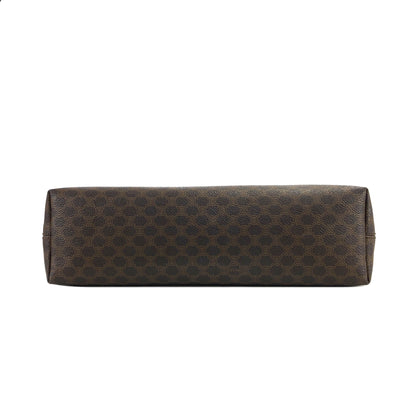 Celine Macadam Blason Embossed PVC Leather Tote bag Brown Vintage Old w3yr7h