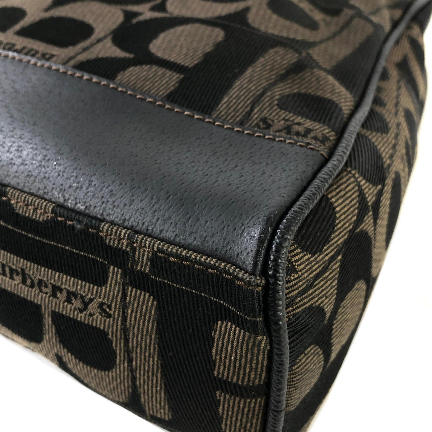 Burberrys Logo pattern Jacquard One-Shoulder bag Brown Vintage Old asmauk