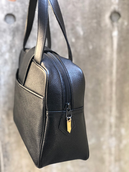 Yves Saint Laurent YSL logo Handbag Boston bag Black Vintage Old ruwjug