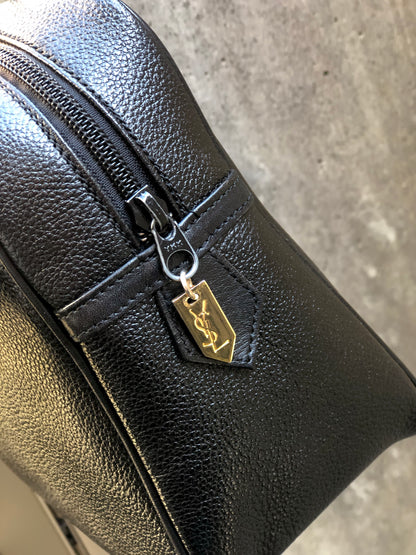 Yves Saint Laurent YSL logo Handbag Boston bag Black Vintage Old ruwjug