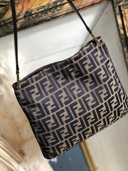FENDI Zucca Jacquard Totebag Hobobag Brown Old Vintage wieds3