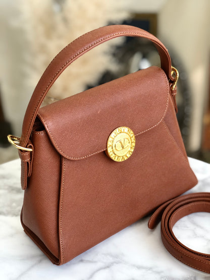 VALENTINO GARAVANI Logo Handbag Shoulder bag Brown Vintage Old cidenm