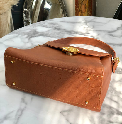 VALENTINO GARAVANI Logo Handbag Shoulder bag Brown Vintage Old cidenm