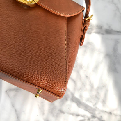 VALENTINO GARAVANI Logo Handbag Shoulder bag Brown Vintage Old cidenm