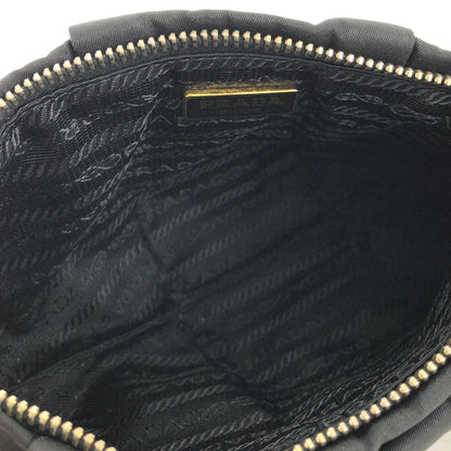 PRADA Logo Ribbon Chain Nylon Handbag Black vintage old x4bpts