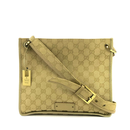 GUCCI GG canvas Logo Crossbody Shoulder bag Beige 91762 Vintage Old 7tbrjf