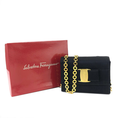Salvatore Ferragamo Vala 鏈條小號肩背包 黑色 復古 舊款 u86jac
