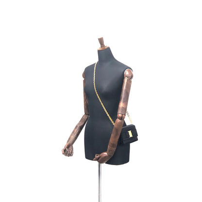 Salvatore Ferragamo Vala 鏈條小號肩背包 黑色 復古 舊款 u86jac