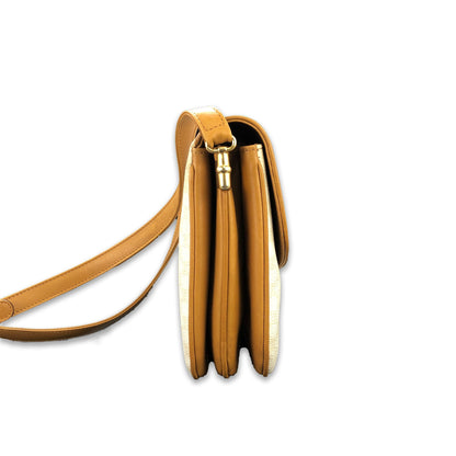 CELINE Macadam Blason Shoulder bag  White Old CELINE Vintage hd78ur