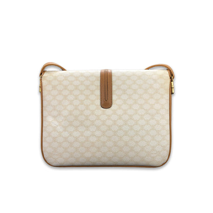 CELINE Macadam Blason Shoulder bag  White Old CELINE Vintage hd78ur