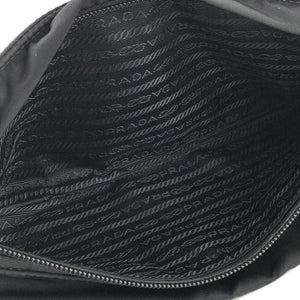 Prada Logo Plate Front Pocket Nylon sling bag Waist bag Shoulder bag Black Vintage cz3wj5