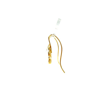 Christian Dior Logo Wire hook Pierced earrings Gold Vintage Old bdvaji