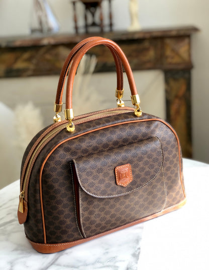 CELINE Macadam 前袋手提包 Bugatti 包棕色復古舊 Celine chvz35