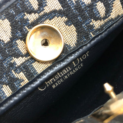 Christian Dior Trotter Oblique CD charm leather jacquard shoulder bag navy vintage old x2rumr