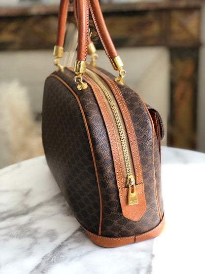 CELINE Macadam 前袋手提包 Bugatti 包棕色復古舊 Celine chvz35