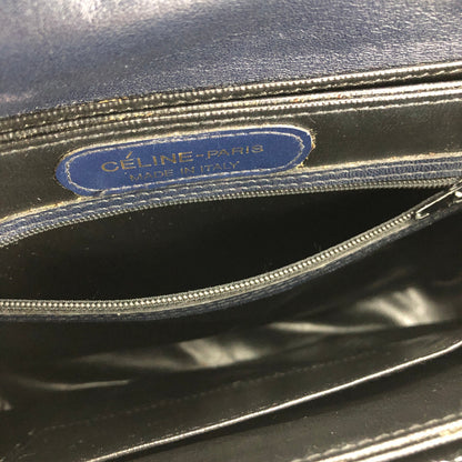 CELINE Blason 壓花皮革斜背包 海軍藍 復古舊款 celine iz3ix6