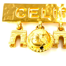 Load image into Gallery viewer, CELINE Triumphal Arch Star Ball Logo Antique Brooch Gold Old Celine Vintage v3g2je
