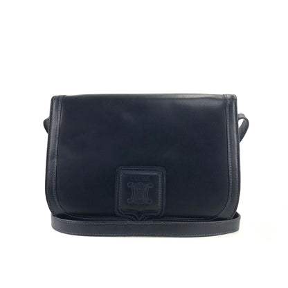 CELINE Blason 壓花皮革斜背包 海軍藍 復古舊款 celine iz3ix6
