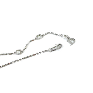 Christian Dior Plate Dog tag Necklace Silver Vintage Old vby7ib