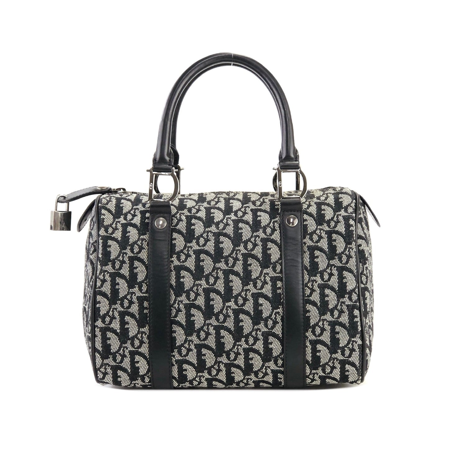 Christian Dior Trotter Jacquard Mini Bostonbag Handbag Black