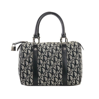 Christian Dior Trotter Jacquard Mini Bostonbag Handbag Black Vintage Old turmxz