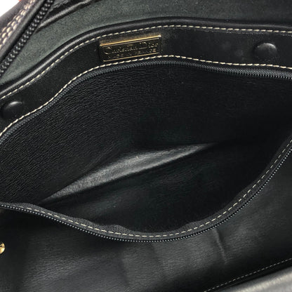 Christian Dior CD Stitch Handbag mini Boston bag Leather emboss Black v6n86k