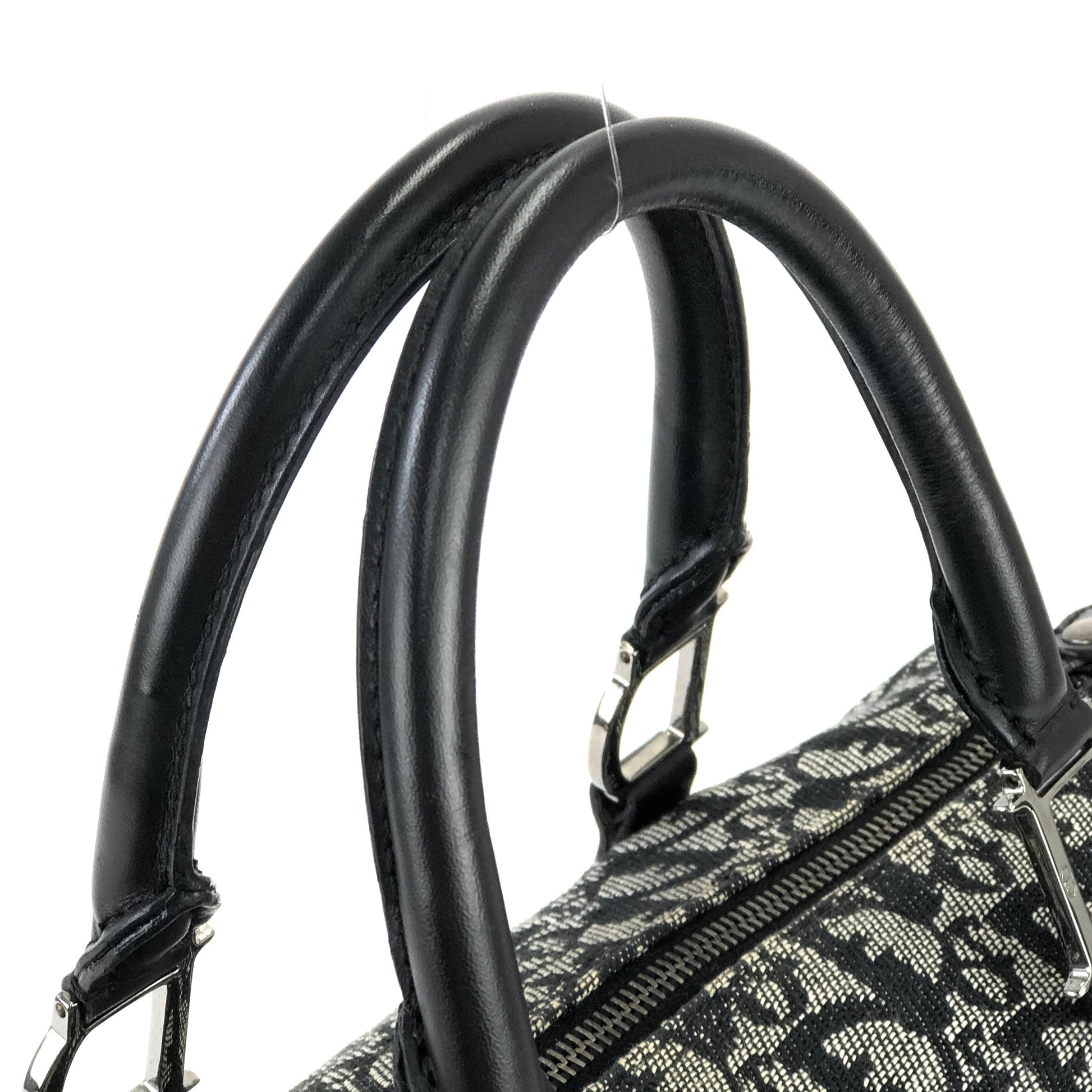 Christian Dior Trotter Jacquard Mini Bostonbag Handbag Black