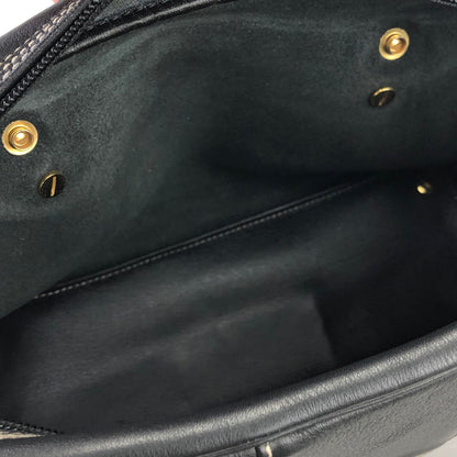 Christian Dior CD Stitch Handbag mini Boston bag Leather emboss Black v6n86k