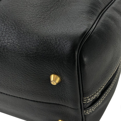 Christian Dior CD Stitch Handbag mini Boston bag Leather emboss Black v6n86k