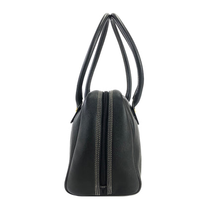 Christian Dior CD Stitch Handbag mini Boston bag Leather emboss Black v6n86k